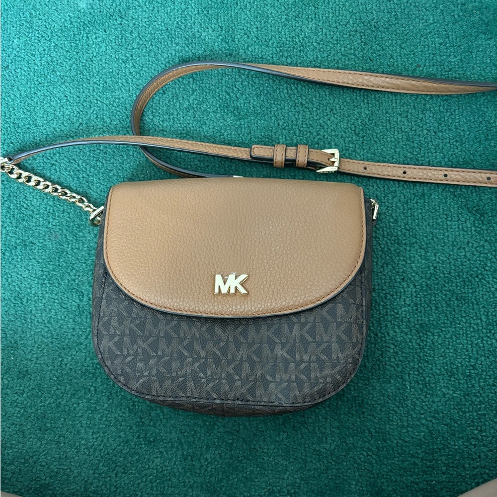 Michael Kors Tan and Black Crossbody Bag